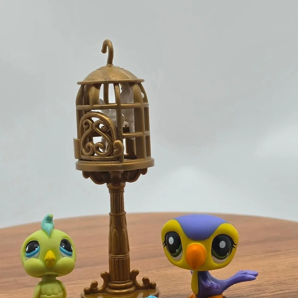 Littlest Pet Shop LPS Toucan & Cockatoo Bird Cage Lot Dollhouse Accessories
